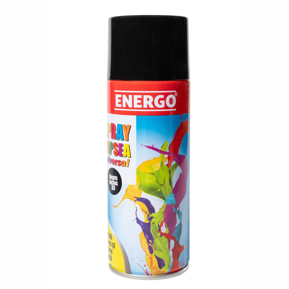 spray-vopsea-energo-301104-1 Spray vopsea UNIVERSAL negru lucios 39 volum 450ml ENERGO - imagine 1