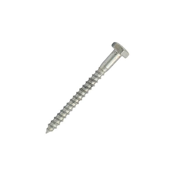 Surub autofiletant lemn SA-CH cap hexagonal SW-10 D-6.0mm L-60mm DIN571 zincat-alb ENERGO ZZ