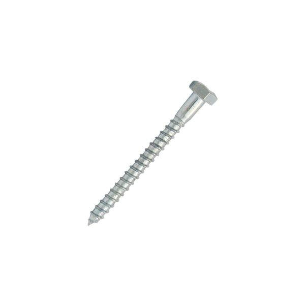 Surub autofiletant lemn SA-CH cap hexagonal SW-13 D-8.0mm L-80mm DIN571 zincat-alb ENERGO ZZ