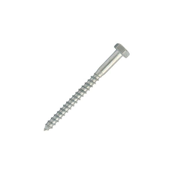 Surub autofiletant lemn SA-CH cap hexagonal SW-13 D-8.0mm L-90mm DIN571 zincat-alb ENERGO ZZ