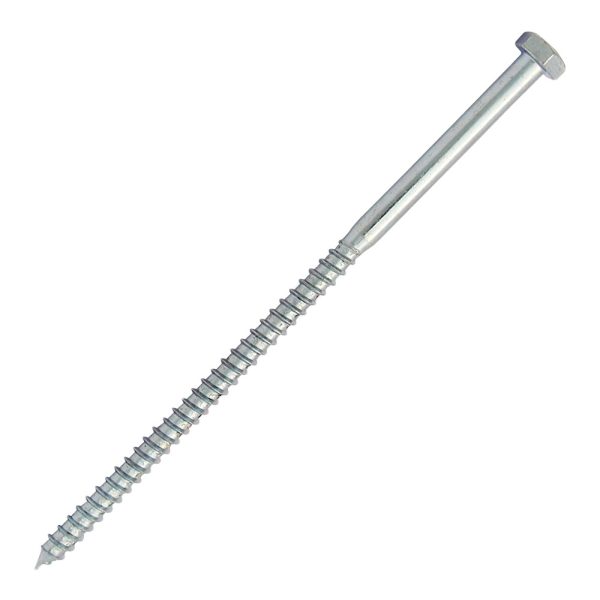 Surub autofiletant lemn SA-CH cap hexagonal SW-13 D-8.0mm L-180mm DIN571 zincat-alb ENERGO