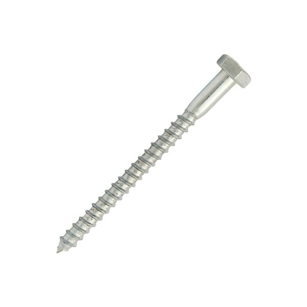 Surub autofiletant lemn SA-CH cap hexagonal SW-17 D-10.0mm L-120mm DIN571 zincat-alb ENERGO ZZ