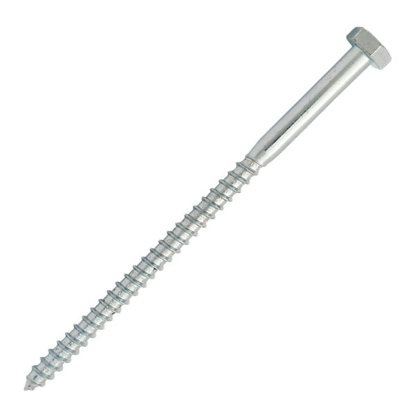 Surub autofiletant lemn SA-CH cap hexagonal SW-17 D-10.0mm L-200mm DIN571 zincat-alb ENERGO ZZ