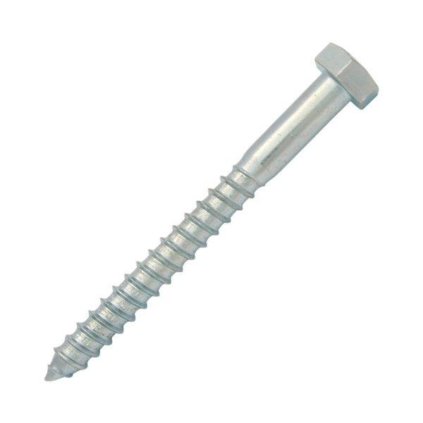 Surub autofiletant lemn SA-CH cap hexagonal SW-19 D-12.0mm L-120mm DIN571 zincat-alb ENERGO ZZ