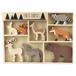 8 animale de padure din lemn, Egmont Toys - imagine 2
