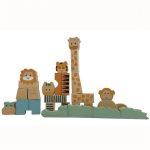 Animalele junglei din cuburi de lemn natur, Egmont Toys - imagine 2