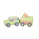 Camion din lemn pentru transport animale de ferma, Orange Tree Toys - imagine 2