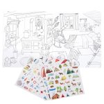 Carte de colorat cu abtibilduri Exploratori, Moulin Roty - imagine 3