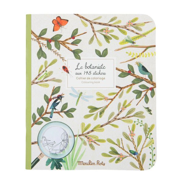 Carte de colorat cu abtibilduri Gradina, Moulin Roty