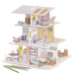 Casuta papusilor de asamblat si colorat, Djeco - imagine 4