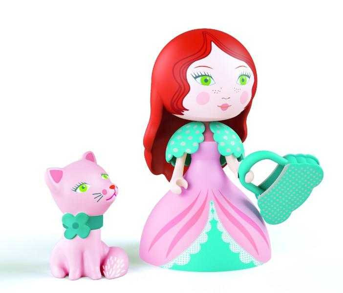 figurina-arty-toys-printesa-rosa-si-pisicuta-djeco3937 Figurina Arty Toys Printesa Rosa si pisicuta, Djeco - imagine 1