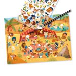 Joc creativ cu abtibilduri Savana, desert si Polul Nord, Djeco - imagine 2