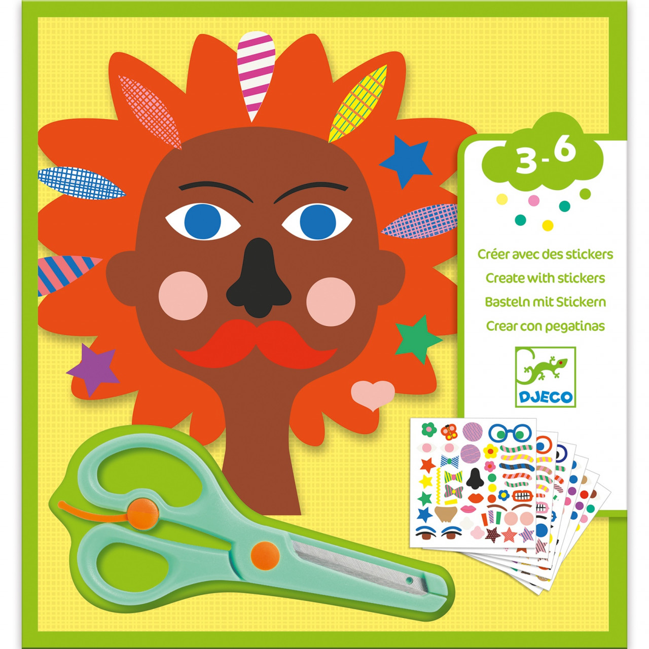 joc-creativ-cu-autocolante-la-coafor-djeco7543 Joc creativ cu autocolante La coafor, Djeco - imagine 1