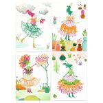 Joc creativ cu stampile Fete flori, Djeco - imagine 3