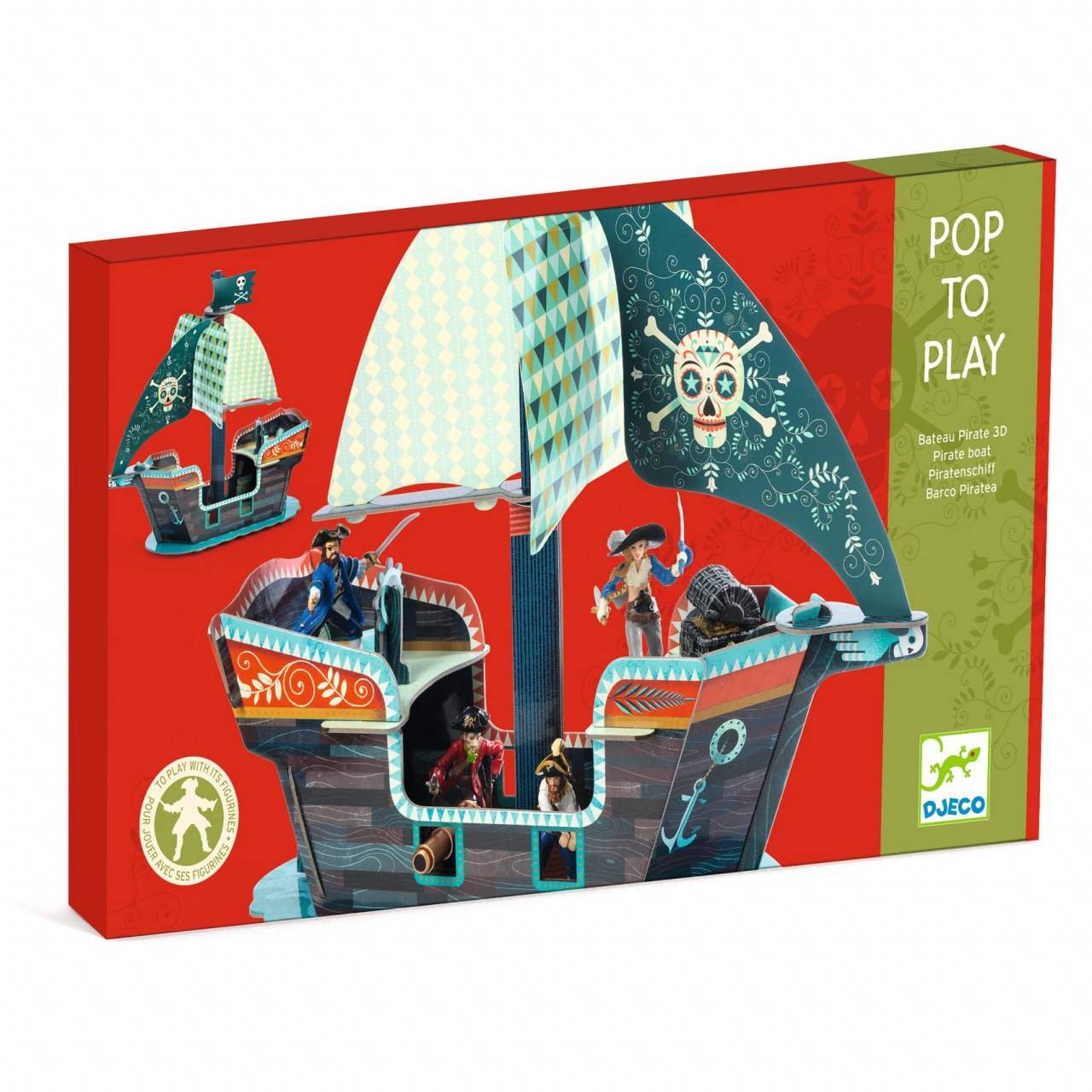 joc-de-construit-pop-to-play-corabia-piratilor-3d-djeco12823 Joc de construit Pop to play Corabia piratilor 3D, Djeco - imagine 1