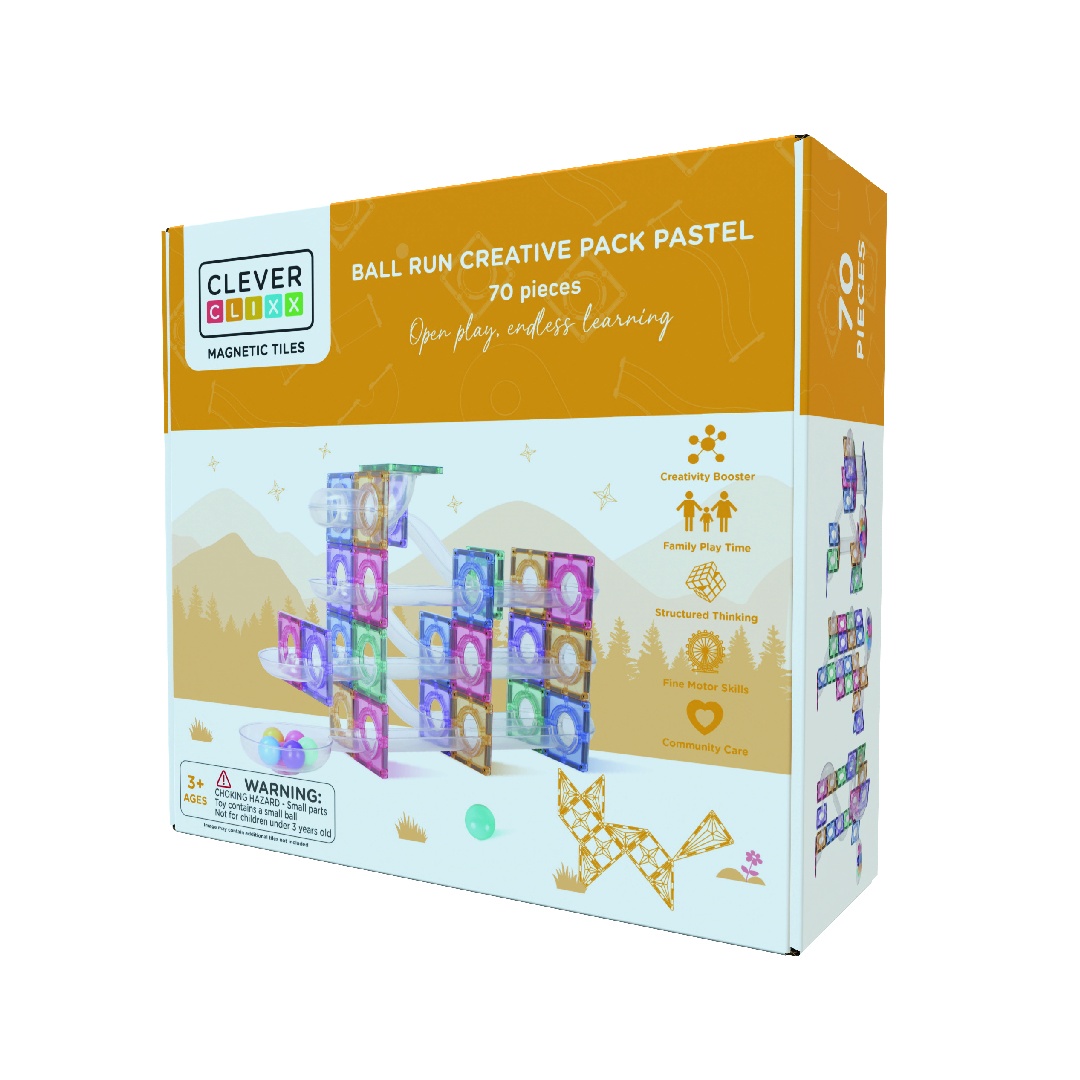 joc-magnetic-circuit-pastel-cu-bile-70-piese-cleverclixx20537 Joc magnetic Circuit pastel cu bile - 70 Piese, Cleverclixx - imagine 1