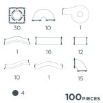 Jocuri magnetice Circuit cu bile luminoase 100 piese, Cleverclixx - imagine 4
