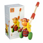 Jucarie de impins maimutica, Orange Tree Toys - imagine 5