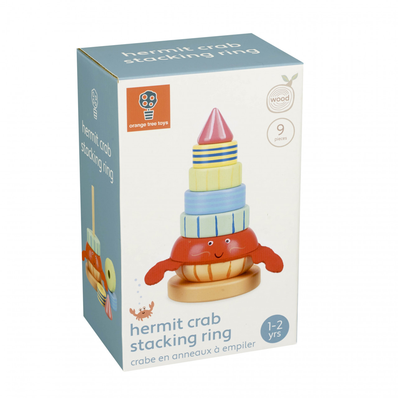 jucarie-din-lemn-de-stivuit-cu-crab-orange-tree-toys12317 Jucarie din lemn de stivuit cu crab, Orange Tree Toys - imagine 1