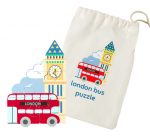 Jucarie Montessori mini puzzle din lemn autobuzul londonez, Orange Tree Toys - imagine 3