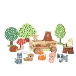 Jucarie Montessori Set cu piese din lemn animale de padure, Orange Tree Toys - imagine 3