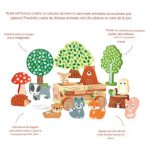Jucarie Montessori Set cu piese din lemn animale de padure, Orange Tree Toys - imagine 4