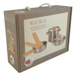 Jucarie Montessori Set de vase de inox cu manere din lemn, Egmont Toys - imagine 3