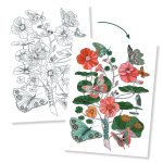 Mapa cu 3 postere de colorat Natura, Djeco - imagine 4