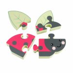 Mini puzzle din lemn buburuza 3D, Orange Tree Toys - imagine 4