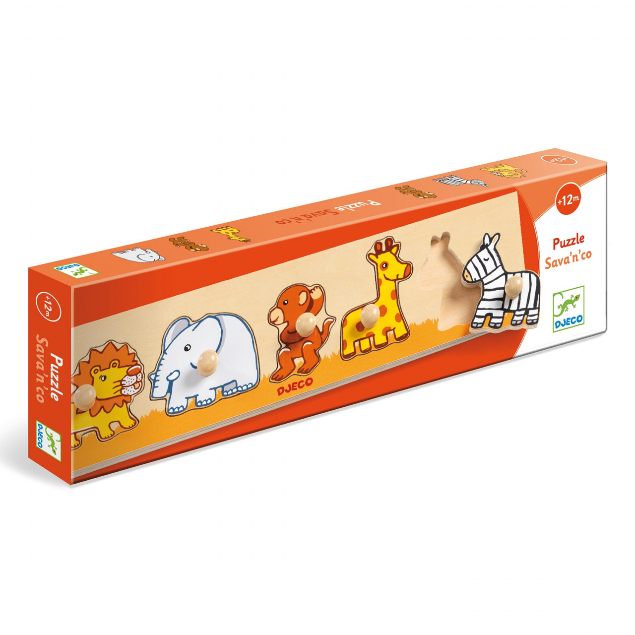 puzzle-cu-buton-savana-djeco1658 Puzzle cu buton Savana, Djeco - imagine 1