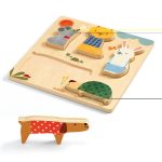 Puzzle din lemn Animale de companie, Djeco - imagine 2