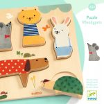 Puzzle din lemn Animale de companie, Djeco - imagine 3