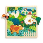Puzzle din lemn Animale de la ferma, Djeco - imagine 3