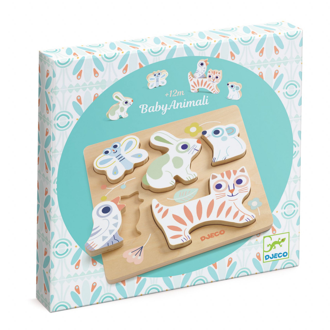 puzzle-din-lemn-babyanimali-djeco11552 Puzzle din lemn BabyAnimali, Djeco - imagine 1