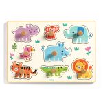 Puzzle din lemn cu animale salbatice, Djeco - imagine 3
