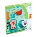 Puzzle din lemn cu bază din fetru, Djeco