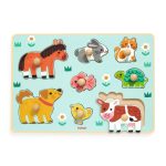 Puzzle din lemn cu butoni, Djeco - imagine 2