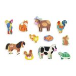 Puzzle din lemn Ferma, Djeco - imagine 4