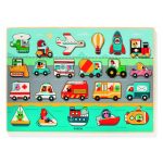 Puzzle din lemn Vroom-vroom, Djeco - imagine 4