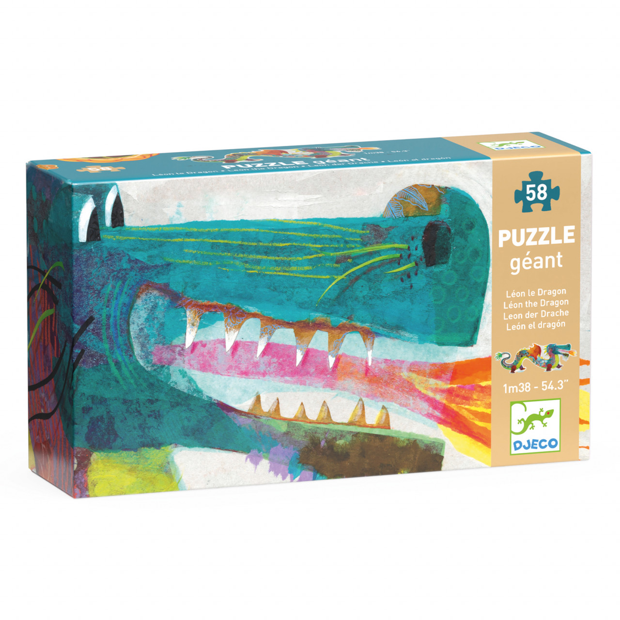 puzzle-gigant-leon-dragonul-djeco12780 Puzzle gigant Leon dragonul, Djeco - imagine 1