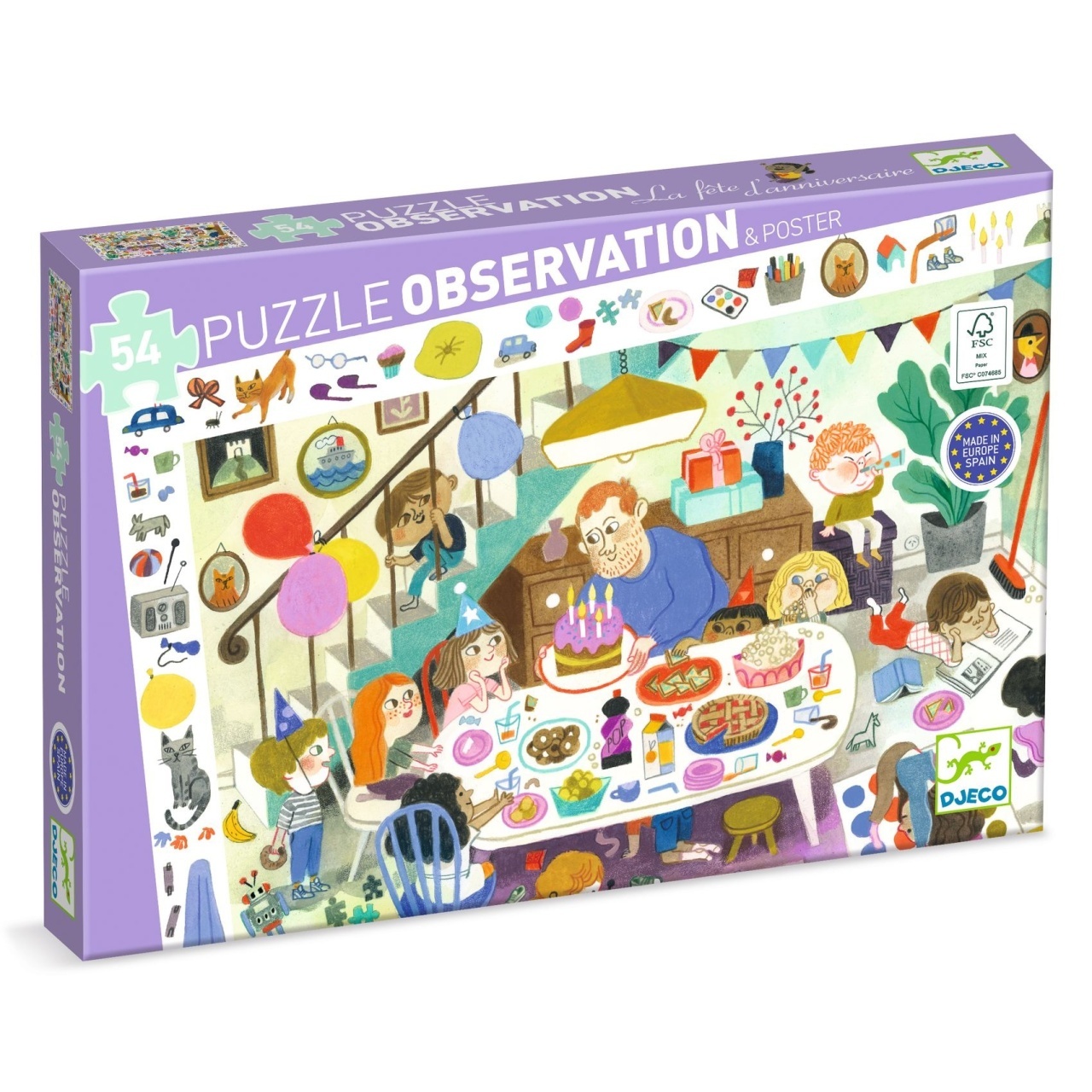 puzzle-observatie-petrecerea-djeco21517 Puzzle Observație Petrecerea, Djeco - imagine 1