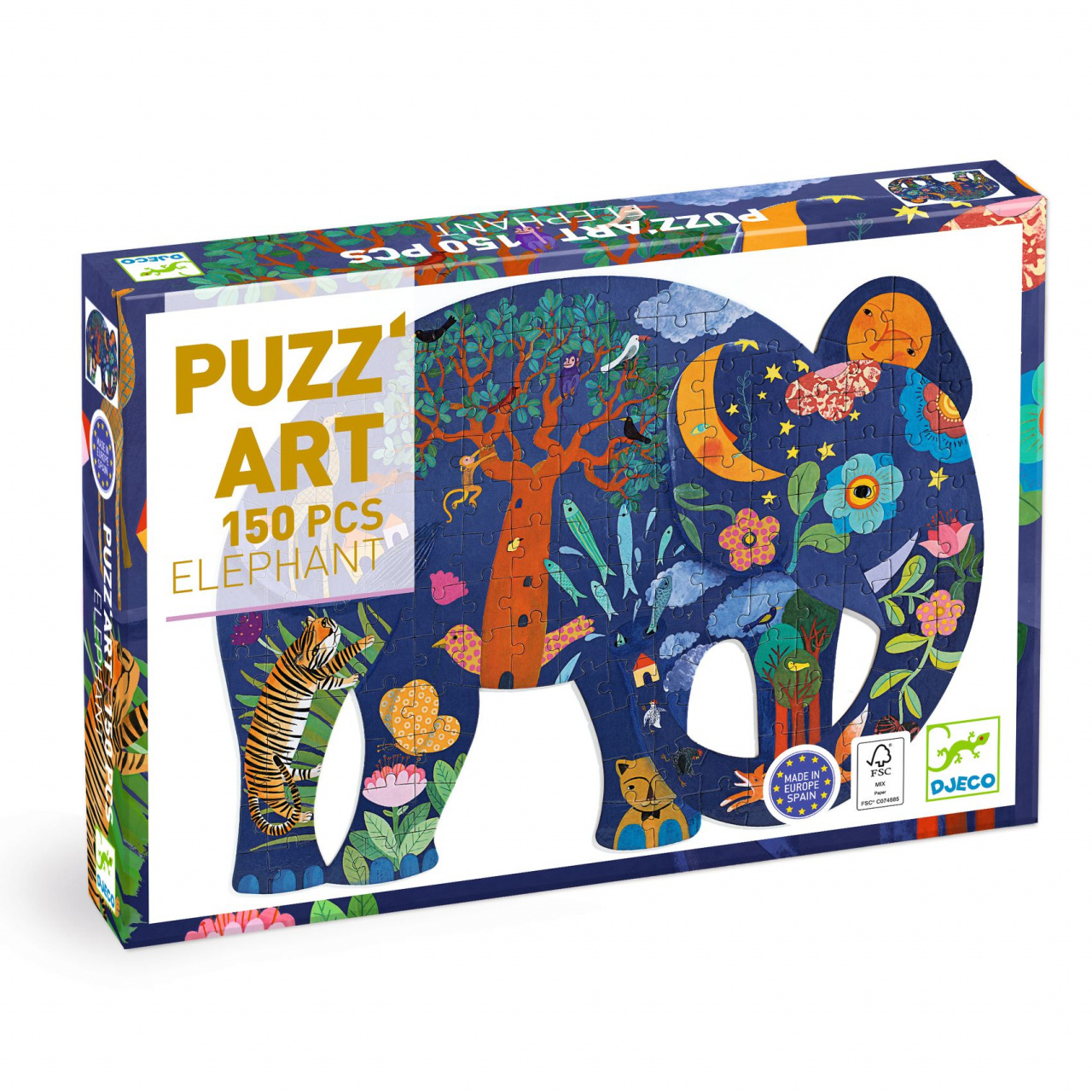 puzzle-puzz-art-elefant-djeco12833 Puzzle Puzz'Art Elefant, Djeco - imagine 1