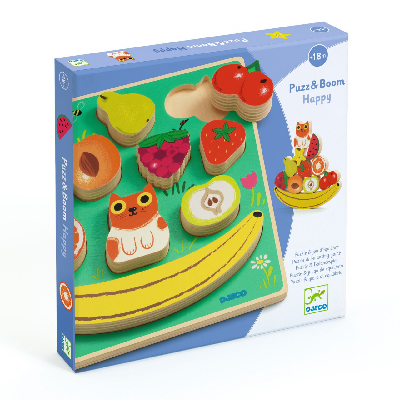 puzzle-si-joc-de-echilibru-fructe-djeco10661 Puzzle si joc de echilibru Fructe, Djeco - imagine 1