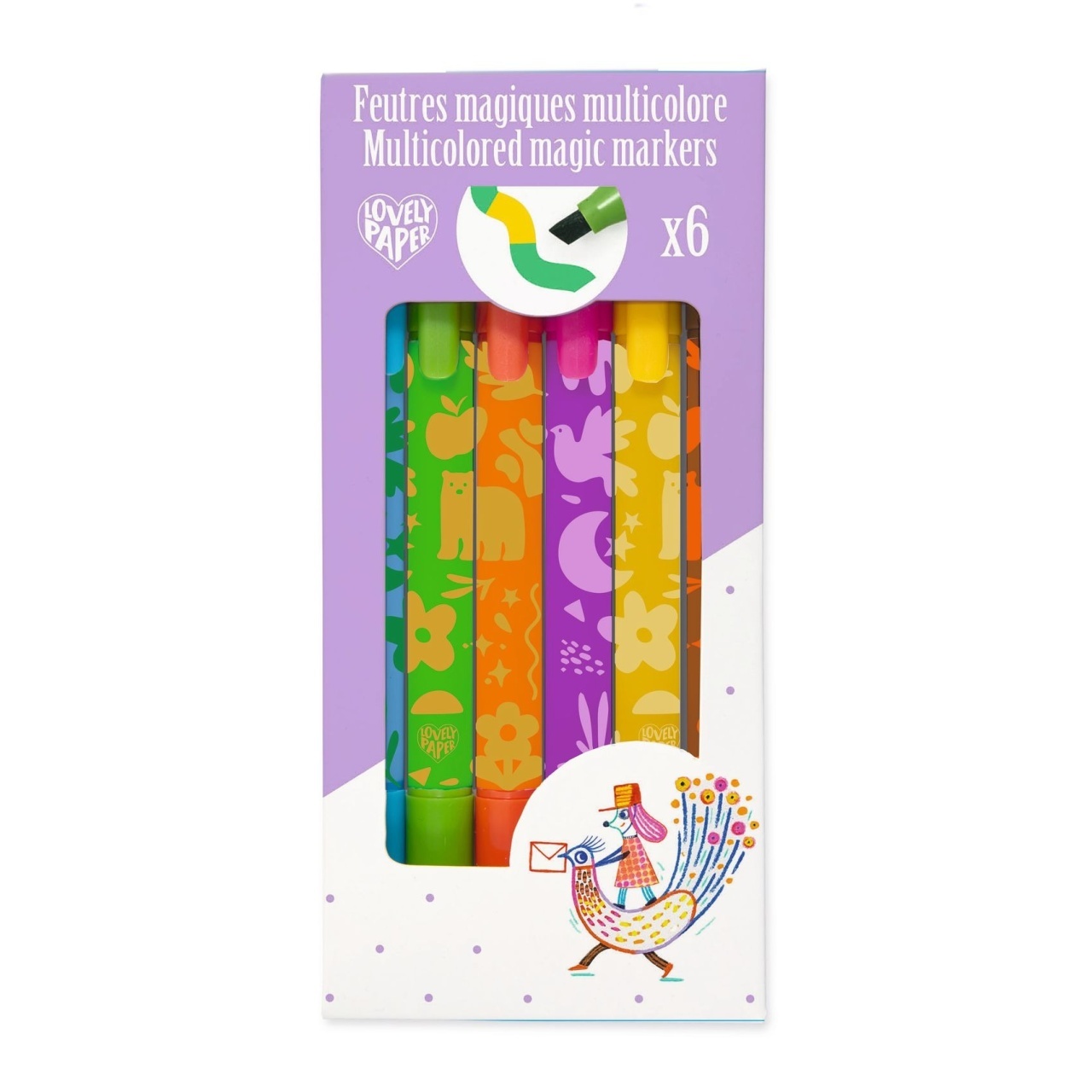 set-6-carioci-magice-cu-varf-dublu-djeco100085695 Set 6 carioci magice cu varf dublu, Djeco - imagine 1