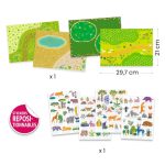 Set creativ de stickere reutilizabile Animale, Djeco - imagine 4