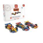 Set de constructie 3 masini de curse, Croc toys - imagine 3