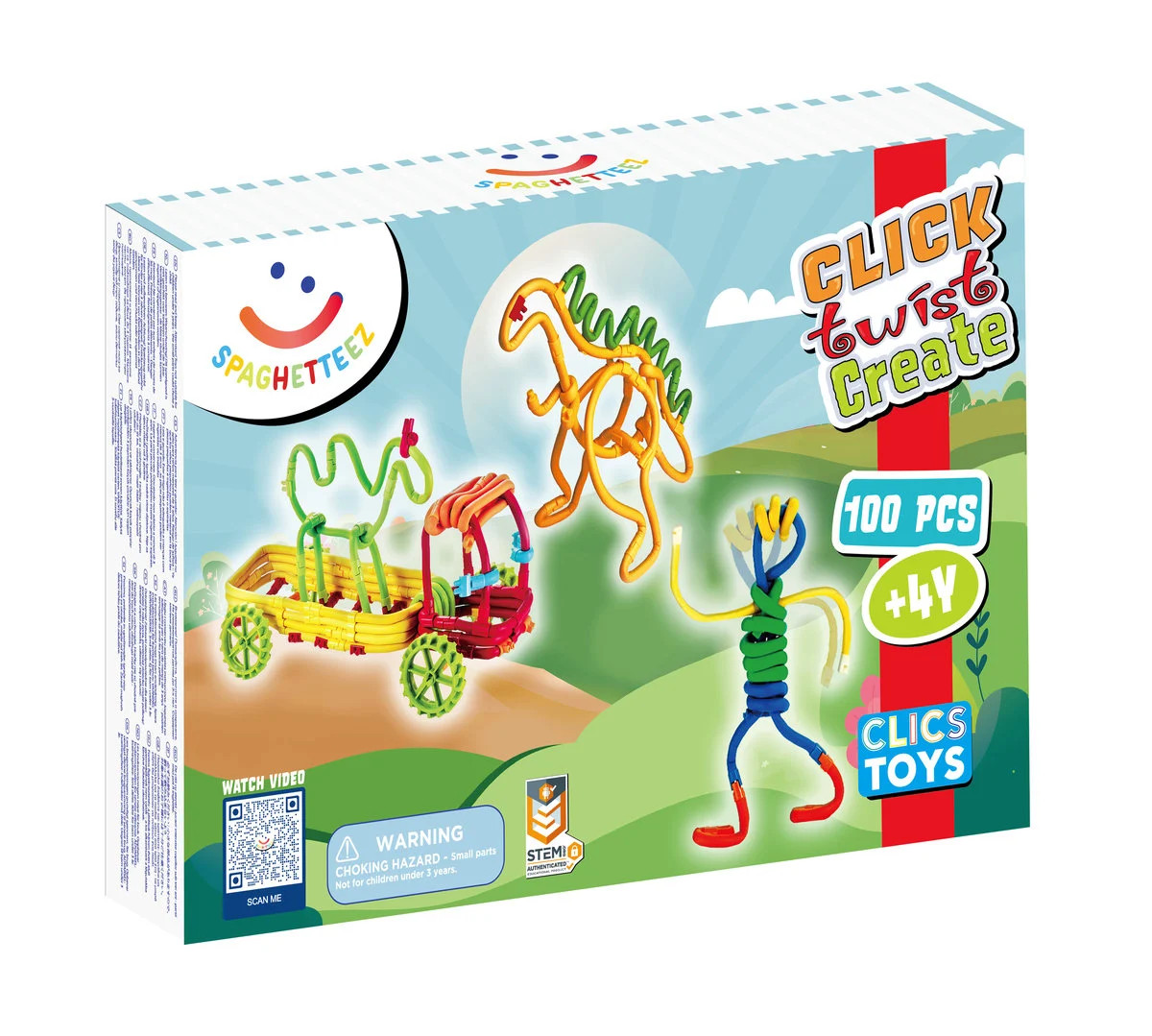 set-de-construit-cu-magnet-spaghetteez-100-piese10053 Set de construit cu magnet Spaghetteez 100 piese - imagine 1