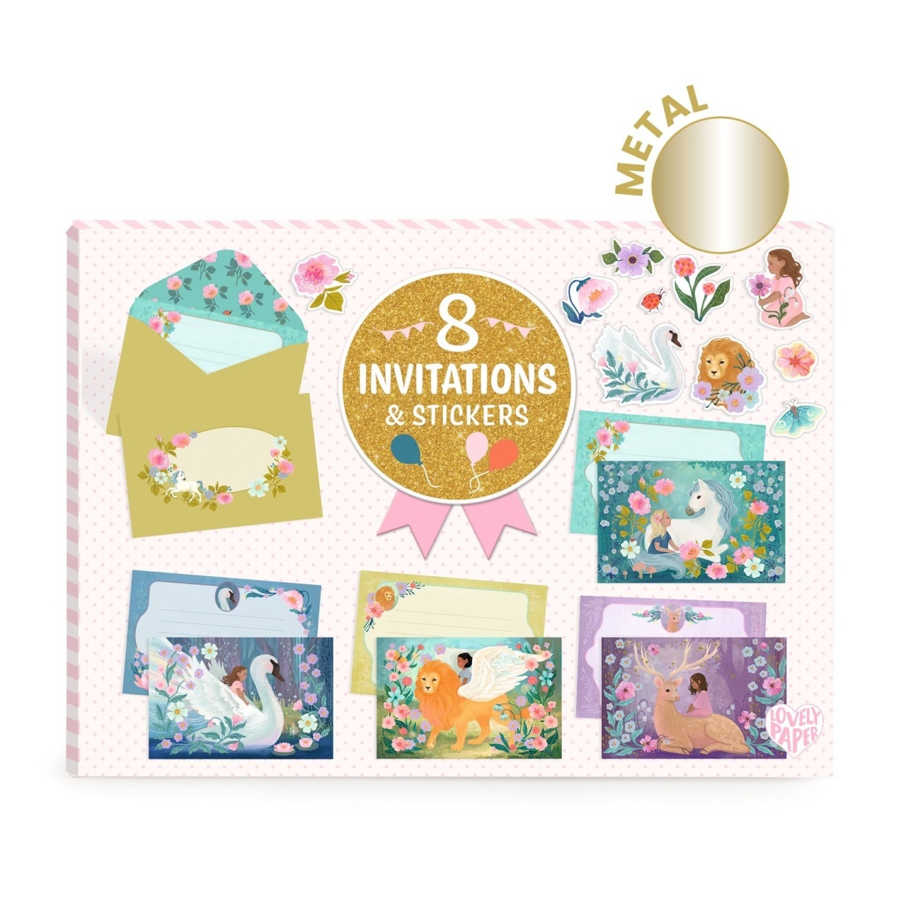 set-de-invitatii-animale-fantastice-djeco21751 Set de invitatii Animale fantastice, Djeco - imagine 1