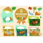 Set de invitatii cu animale din jungla, Djeco - imagine 3