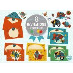 Set de invitatii Supereroi, Djeco - imagine 2